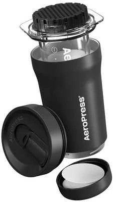 „Go Plus“ kavos virimo aparatas su juoda „AeroPress“ termo puodeliu
