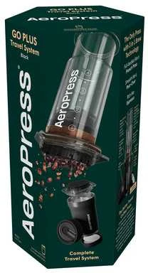 „Go Plus“ kavos virimo aparatas su juoda „AeroPress“ termo puodeliu