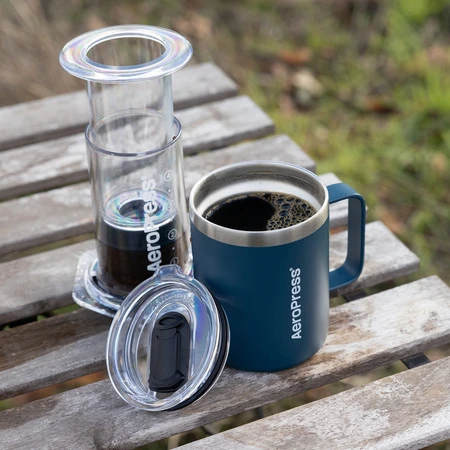 „AeroPress“ – kelioninis kavos puodelis, mėlynas, 350 ml