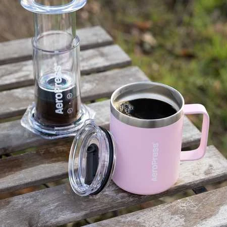 „AeroPress“ – kelioninis kavos puodelis, rožinis, 350 ml