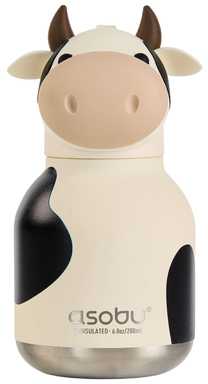 Gertuvė Asobu Mini Bestie Krowa 200 ml baltai-juodas