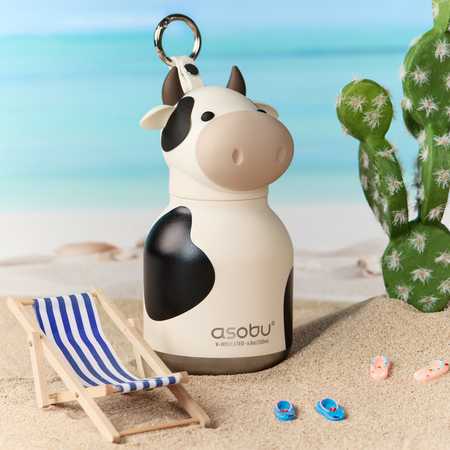 Gertuvė Asobu Mini Bestie Krowa 200 ml baltai-juodas