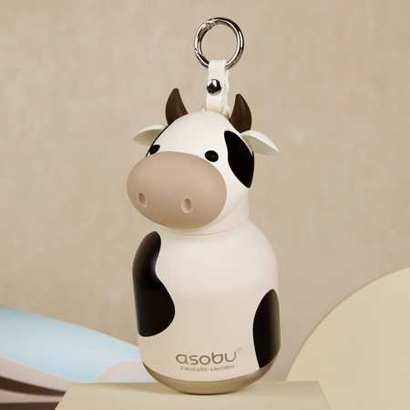 Gertuvė Asobu Mini Bestie Krowa 200 ml baltai-juodas