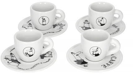 4 espreso puodelių rinkinys BIALETTI CAROUSEL Porcelianas 4x 50 ml Baltas