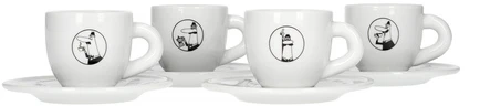 4 espreso puodelių rinkinys BIALETTI CAROUSEL Porcelianas 4x 50 ml Baltas