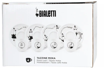 4 espreso puodelių rinkinys BIALETTI CAROUSEL Porcelianas 4x 50 ml Baltas