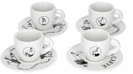 4 espreso puodelių rinkinys BIALETTI CAROUSEL Porcelianas 4x 50 ml Baltas