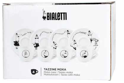 4 espreso puodelių rinkinys BIALETTI CAROUSEL Porcelianas 4x 50 ml Baltas
