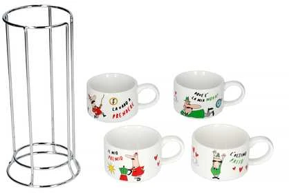 Bialetti Italia Do Cappuccino 4 vnt. x 200 ml balta