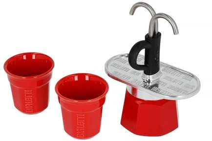 Bialetti Mini Express kavos virimo aparatas, raudonos spalvos, 2 puodeliai