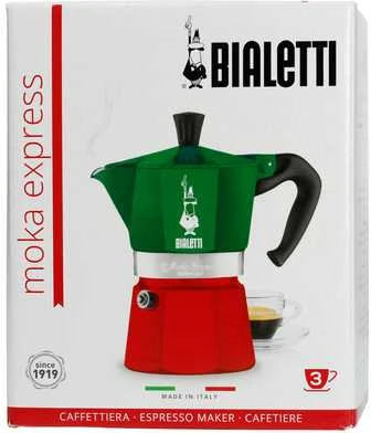 Bialetti Moka Express Italia 3TZ (150 ml) raudona-žalia
