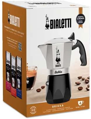 Bialetti Brikka Moka kavinukas 0.17 L Juodas, Nerūdijantis plienas