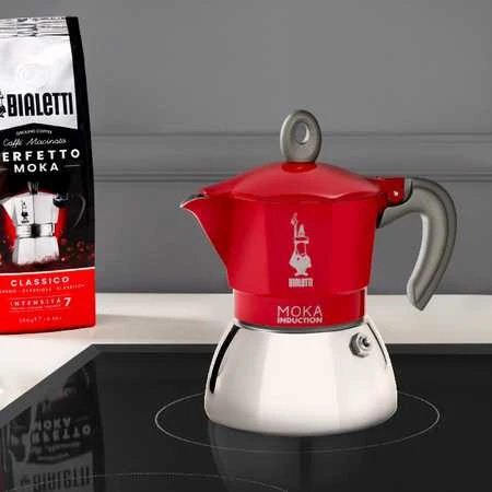 Kavinukas Bialetti Moka Induction 2TZ (100ml), raudonas