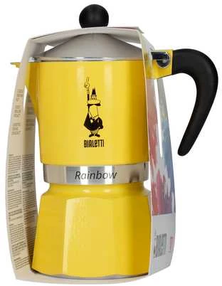 Bialetti espreso kavos virimo aparatas Rainbow 3 puodeliai geltoni