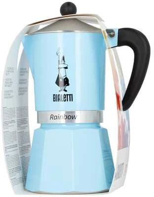 Moka puodas Bialetti Moka Rainbow 6 puodeliai mėlynas