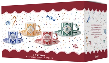 Bialetti Candyland komplektas 4 filiżanek ze spodkami 80ml