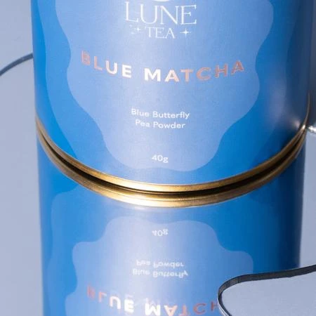 Lune Tea Blue Matcha pakuotė su atspindžiu