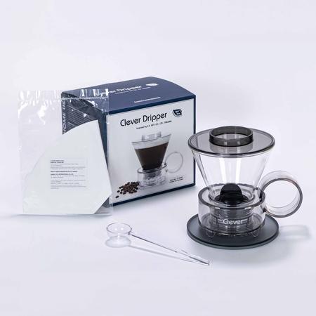 Clever Dripper - Stiklas 500ml Permatomas pilkas