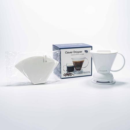Clever Dripper - L 500ml Baltas + 100 Filters