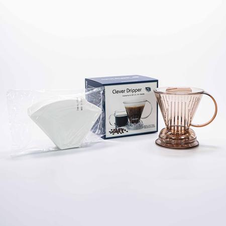Clever Dripper - L 500ml Permatomas ruda + 100 filtrų
