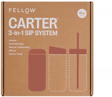 „Fellow“ – „Carter Move“ puodelis 3 viename – izoliuotas puodelis + 3 dangčiai „Sienna“, 473 ml