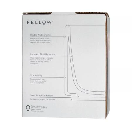 Latte puodelis Fellow Monty Milk Art Matte Juodas, 325 ml