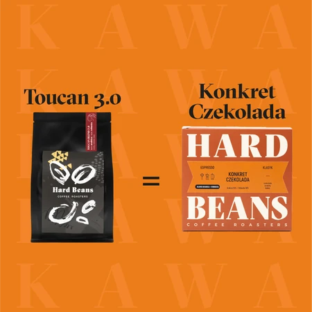 Kavos pupelės Hard Beans Coffee Konkret šokoladinės espreso kavos pupelės 250g