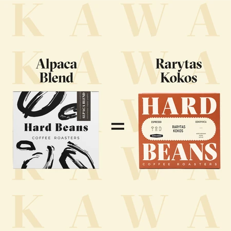 Kavos pupelės Hard Beans Coffee Kavos pupelės Hard Beans Rarytas Kokos Espresso 250g