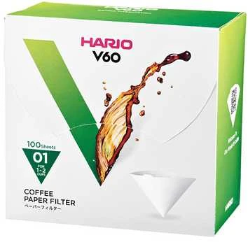 Hario - Balto popieriaus filtrai - V60-01 - 100 vnt