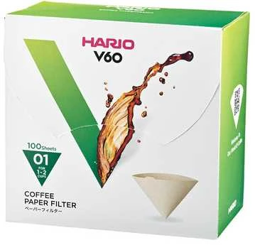 Hario V60-01 rudi filtrai pakuotėje