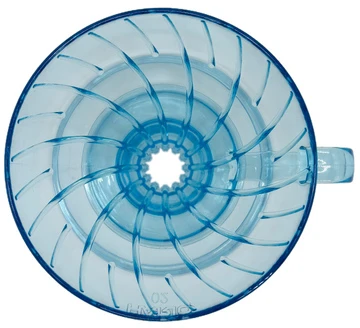Hario - Plastic Drip V60-02 Project Waterfall Transparent Mėlyna