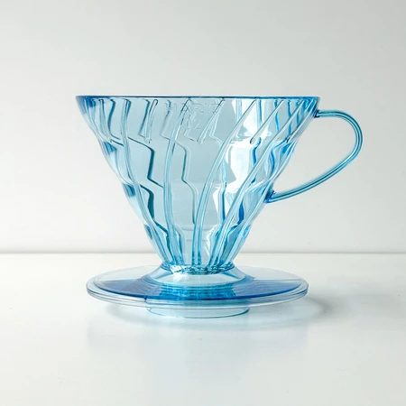 Hario - Plastic Drip V60-02 Project Waterfall Transparent Mėlyna