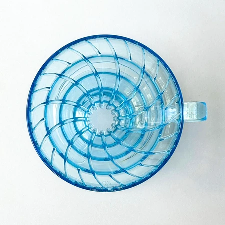 Hario - Plastic Drip V60-02 Project Waterfall Transparent Mėlyna