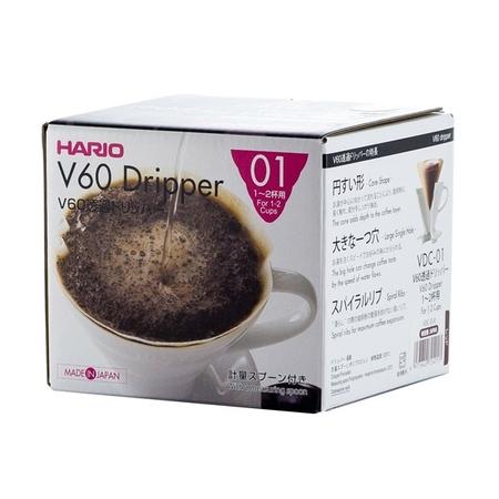 Hario V60-01 keramikinis kavos lašintuvas raudonas