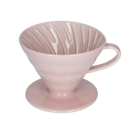 Hario V60-02 keraminis kavamalės piltuvas, rožinis