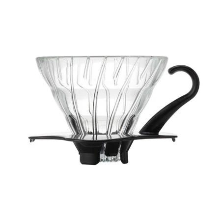 Hario V60 Glass Drip 01 - Juodas, with scoop
