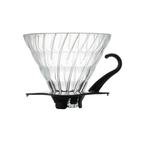 Hario V60 stiklinis kavinukas su juodu pagrindu