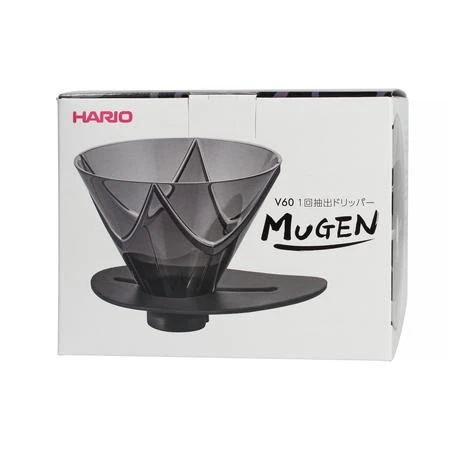 Hario - V60 Plastic One Pour Dripper MUGEN - Juodas