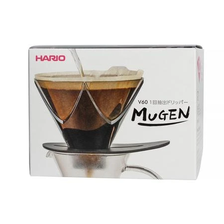 Hario - V60 Plastic One Pour Dripper MUGEN - Juodas