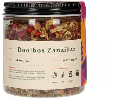 Rooibos Zanzibar arbatos indelis etiketės priekis