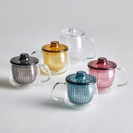 Secret De Gourmet KINTO - UNITEA Unimug - Puodelis su arbatos sieteliu 350ml Skaidrus
