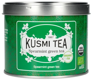 Organic žalias tea Kusmi Tea Spearmint Žalias Tea, 100 g (in a metal tin)