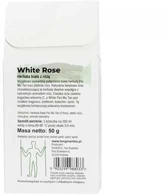 Long Man White Rose arbatos nugarinė pakuotės pusė