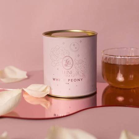 Lune Tea Baltoji arbata su bijūnų piešiniu