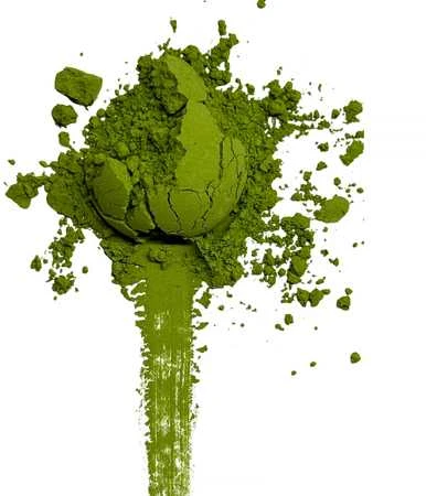 Matcha miltelių faktūra ir tekstūra