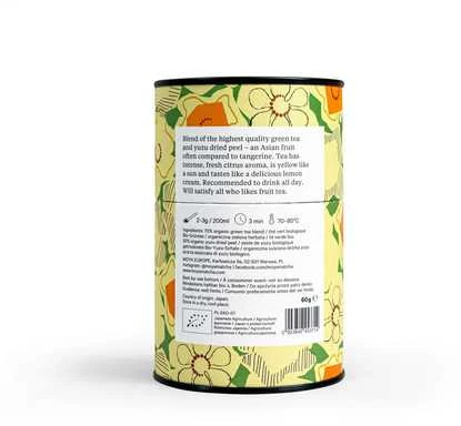 Moya Matcha Yuzu arbatos pakuotės galinė pusė