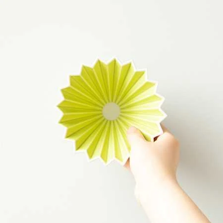 Origami S dydžio žalias kavinukas iš viršaus