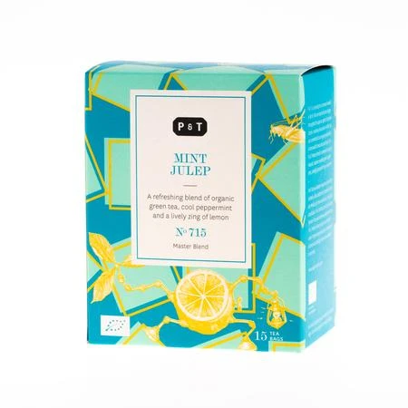 Paper & Tea Mint Julep arbatos dėžutė su citrinos iliustracija