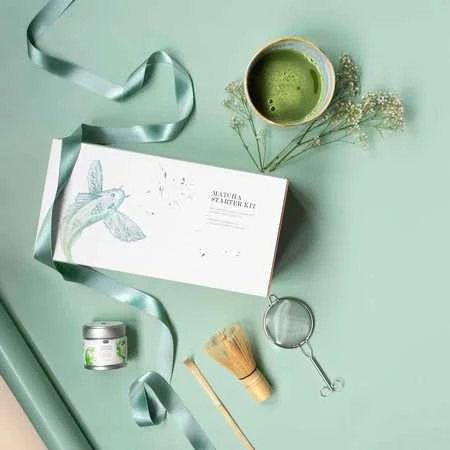 Matcha pradedančiojo rinkinio dėžutė ir aksesuarai