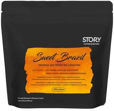 Story Coffee Roasters Story Kavos skrudintuvai „Story“ kavos skrudintuvai – „Sweet Brazil Fazenda Sao Pedro Da Canastra Espresso“, 250 g